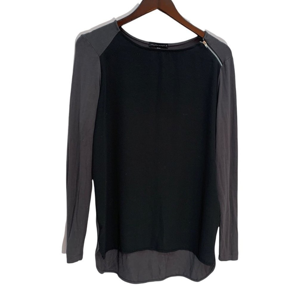 william Rast Black/Grey Long Sleeve Tunic T-shirt Top XS